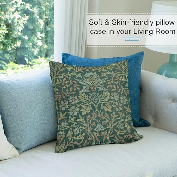 William Morris Floral Original Throw Pillow Covers Boho Chic Retro Floral Cozy - Image 6