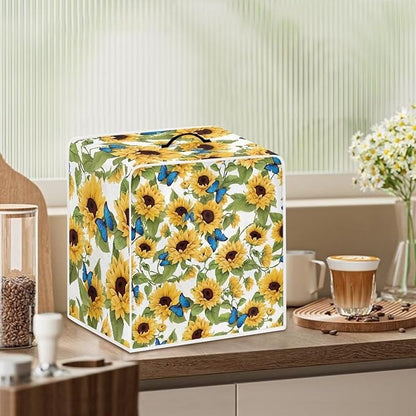 Mumeson Blue Butterfly Sunflower Coffee Maker Cover - Image 6