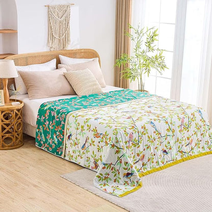 Boho Throw Blanket for Bed, 100% Cotton Soft Rustic Quilt Fall Blanket - Image 7