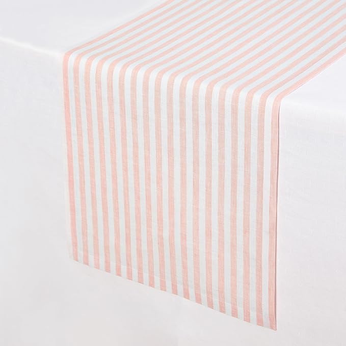 Solino Home Striped Linen Table Runner 108 Inches Long - Image 2