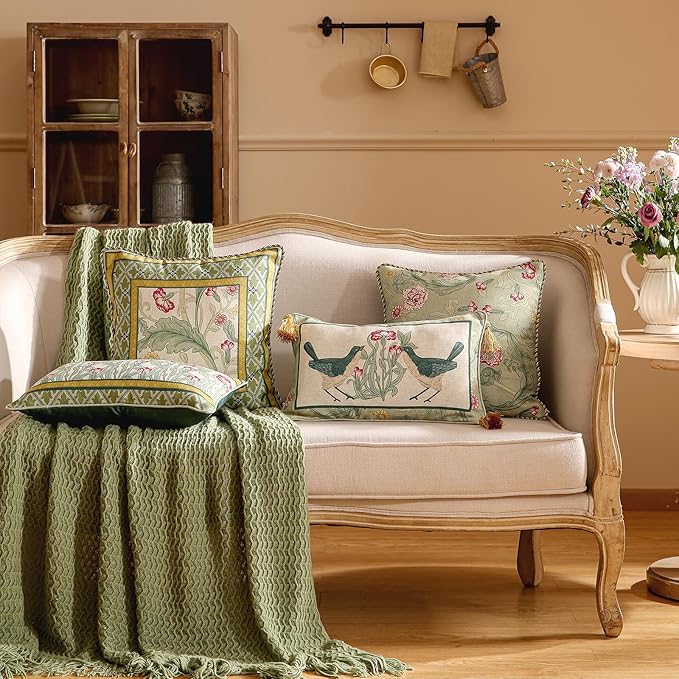 patdrea Designer Rectangle Throw Pillow Covers, Farmhouse Linen - Image 3