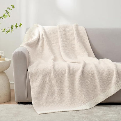 Snuggle Sac Heather Ivory Oversized Throw Blanket - Image 3