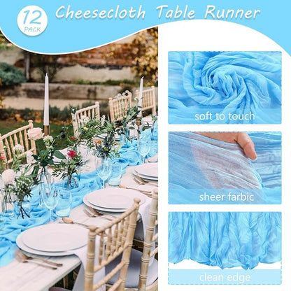 12 Pack 10Ft Cheesecloth Table Runner 35x120 Inch Boho Gauze Table Runner - Image 4