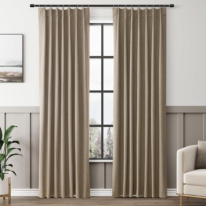 Mocha Blackout Curtains 84 Inch Long by Aersas