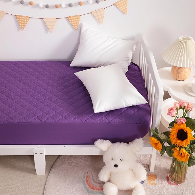 NTBAY 2 Pack Waterproof Crib Mattress Protector, Quilted 28"x52" Toddler Fitted - Image 6