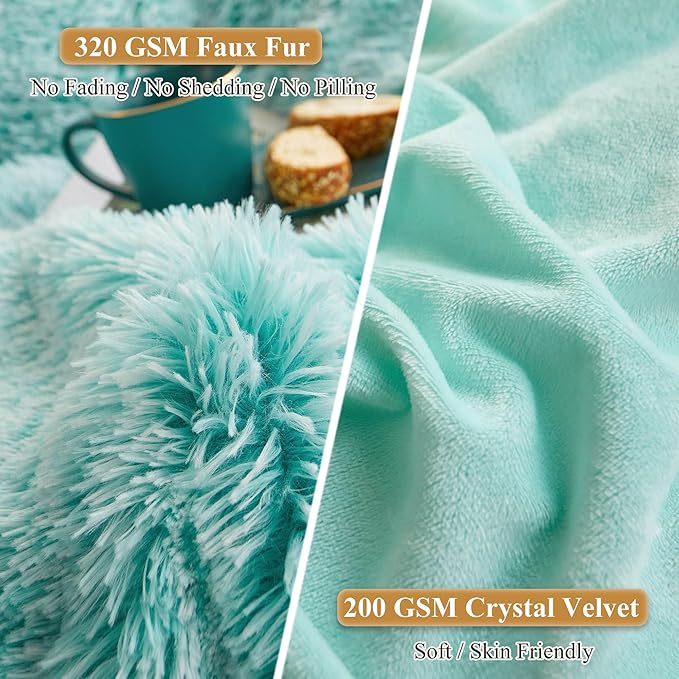 XeGe Faux Fur Throw Pillow Cases, Plush Shaggy Ultra Soft Pillow Covers - Image 4