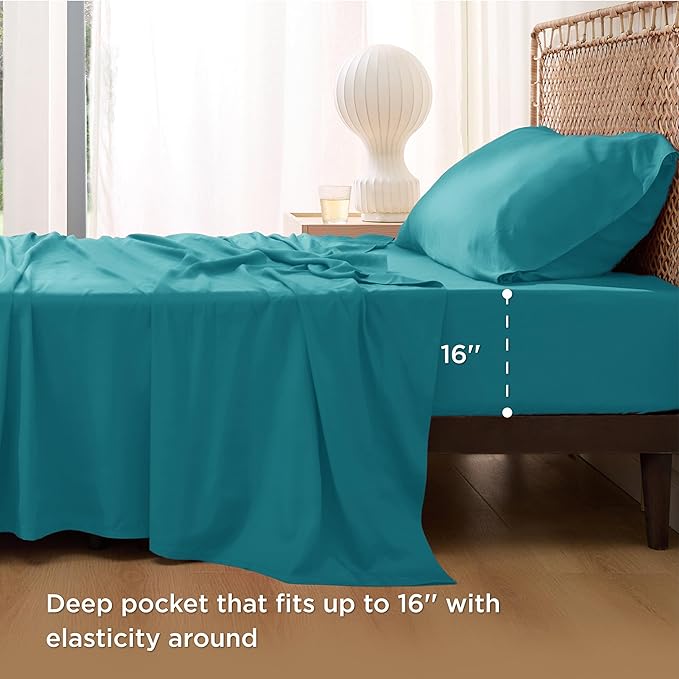 Bedsure Cooling Sheets Twin XL, Rayon Derived from Bamboo, Breathable & Soft - Image 3