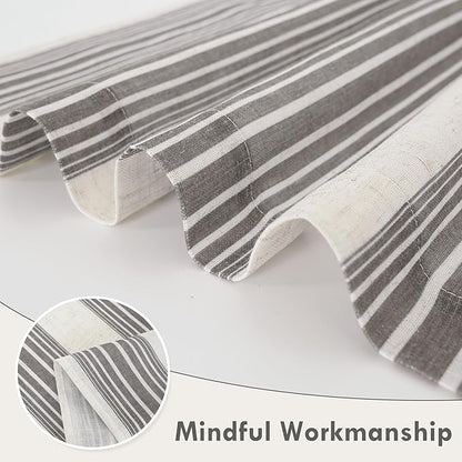 DriftAway Farmhouse Vertical Striped Linen Blend Textured Light Filtering Semi - Image 4