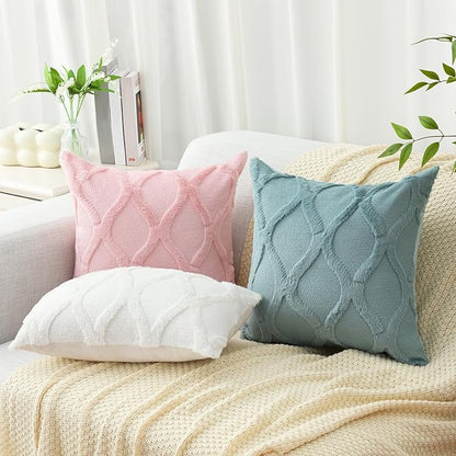 decorUhome Throw Pillow Covers 26x26 Inch Set of 2, Soft Plush Faux Fur Wool - Image 5