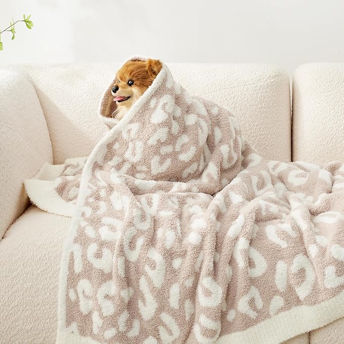 Snuggle Sac Ultra Soft Beige Leopard Blanket Twin Size - Image 6