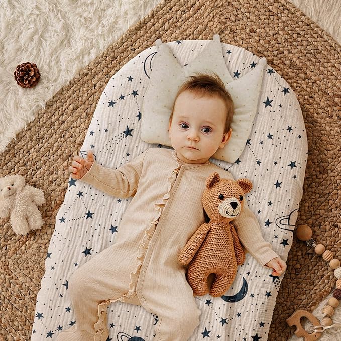 Gllquen Baby Muslin Bassinet Sheets 3 Pack, Breathable Elastic Cozy Fitted - Image 2