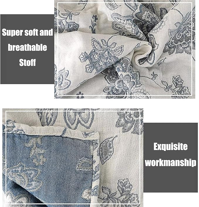 MSGKV Boho Throw Blanket for Couch Sofa Bed Decor, 100% Cotton Blankets Warm - Image 4