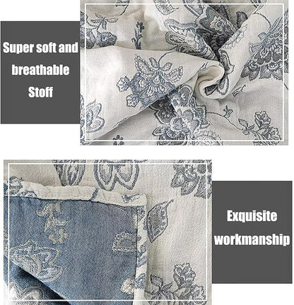 MSGKV Throw Blanket 100% Cotton Blankets Stitch Blanket, Versatile Knit Woven - Image 4