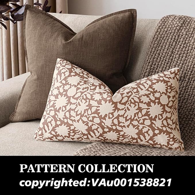 Foindtower Set of 2 Decorative Neutral Floral Throw Pillow Covers Accent - Image 4