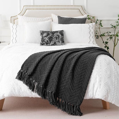 BATTILO HOME Dark Grey Throw Blanket - Image 4