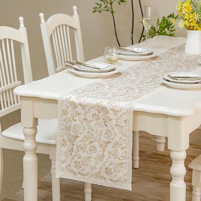 Vintage Floral Table Runner by Unknown