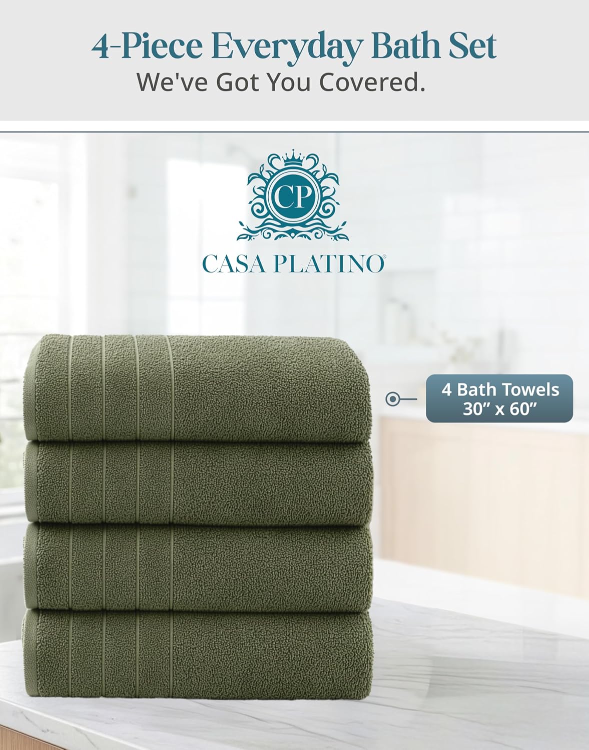 casa platino cotton bath towels 100% cotton 4, side view