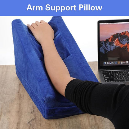 Gray Arm Elevation Pillow with 2 Pockets, Soft Ergonomic Support Pillow - Image 6