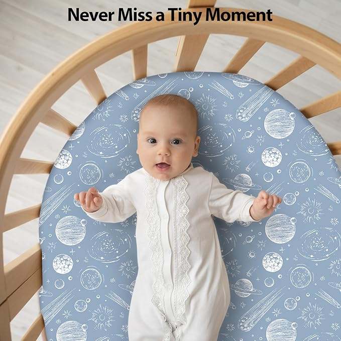 Baby Bassinet Sheets Girl Boy, Fitted Bassinet Sheet Set 3 Pack Bassinet - Image 6