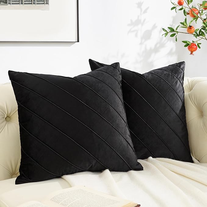GIGIZAZA Decorative Velvet Pillow Covers 16x16, Living Room Square Cushion by GIGIZAZAFocusingonhomedecoration
