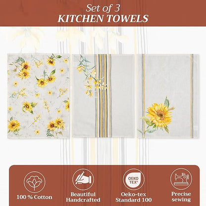 Maison d' Hermine Kitchen Towels Set of 3 100% Cotton 27.50" x 20" Reusable - Image 3