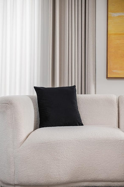 Decorative Pillow Covers 24x24 Black: 2 Pack Cozy Soft Velvet Square Throw - Image 3