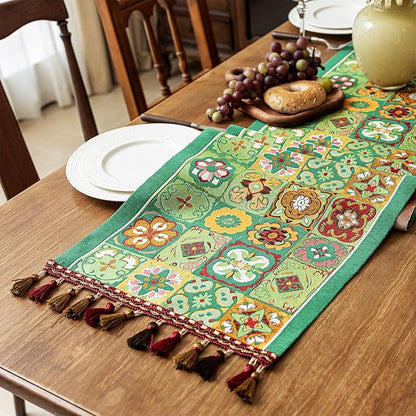 13×72 Inch Table Runner, Retro-Luxury Tassels Series - Image 2