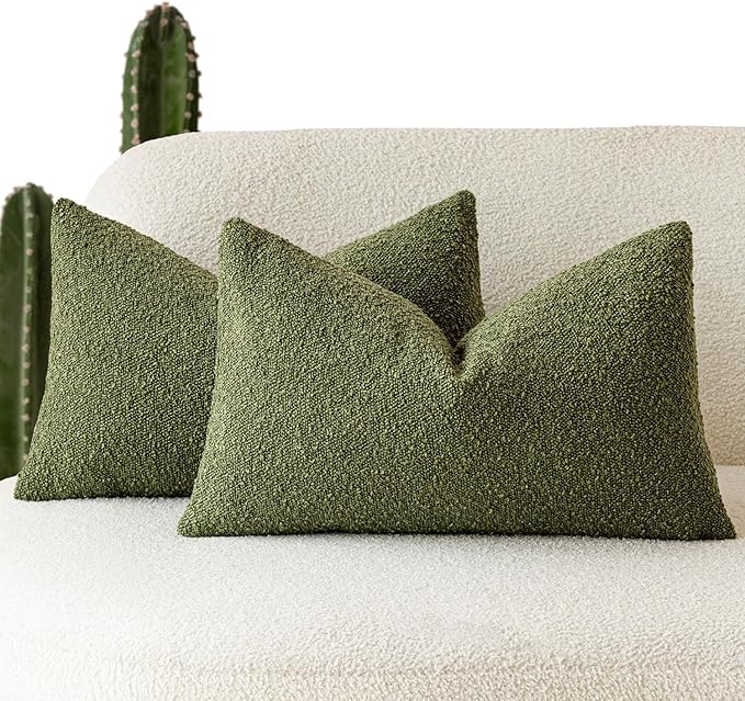 Foindtower Pack of 2 Modern Textured Boucle Throw Pillow Covers Accent Solid - Image 2