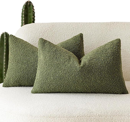Foindtower Pack of 2 Modern Textured Boucle Throw Pillow Covers Accent Solid - Image 2