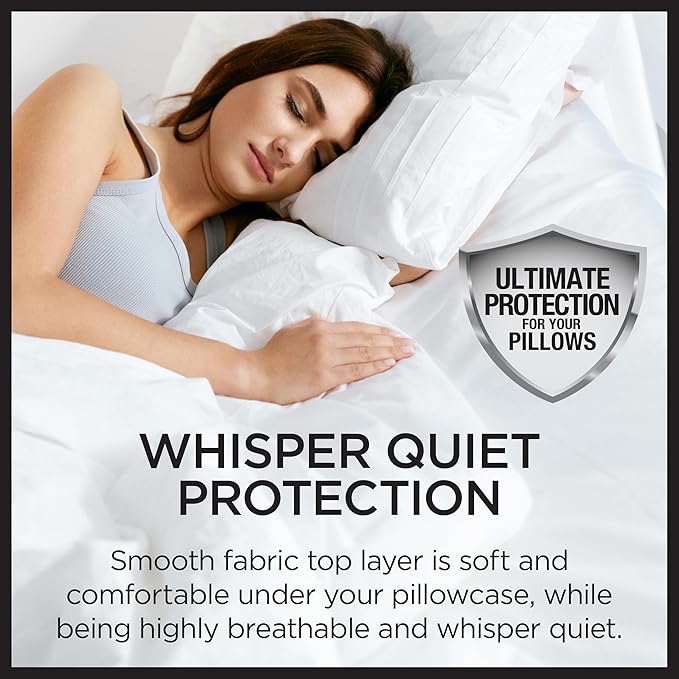 Protect-A-Bed AllerZip Queen 20" x 30" Pillow Protectors, Bed Bug and Dust Mite - Image 4