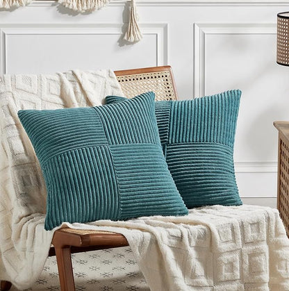 Fancy Homi 2 Packs Teal Samll Decorative Throw Pillow Covers 14x14 Inch by Fancy+Homi