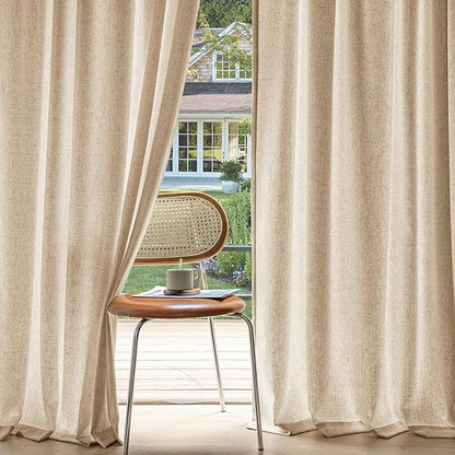 MIULEE Non-See-Through Privacy Linen Curtains 2 Panels, Light Filtering Window by MIULEE