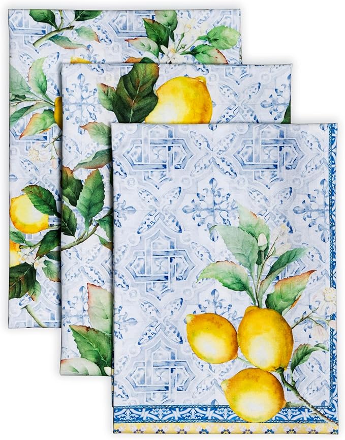 Maison d' Hermine Kitchen Towels Set of 3 100% Cotton 27.50" x 20" Reusable by MaisondHermine
