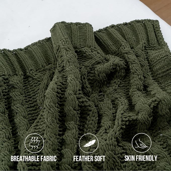 Battilo Olive Green Throw Blanket - Image 7