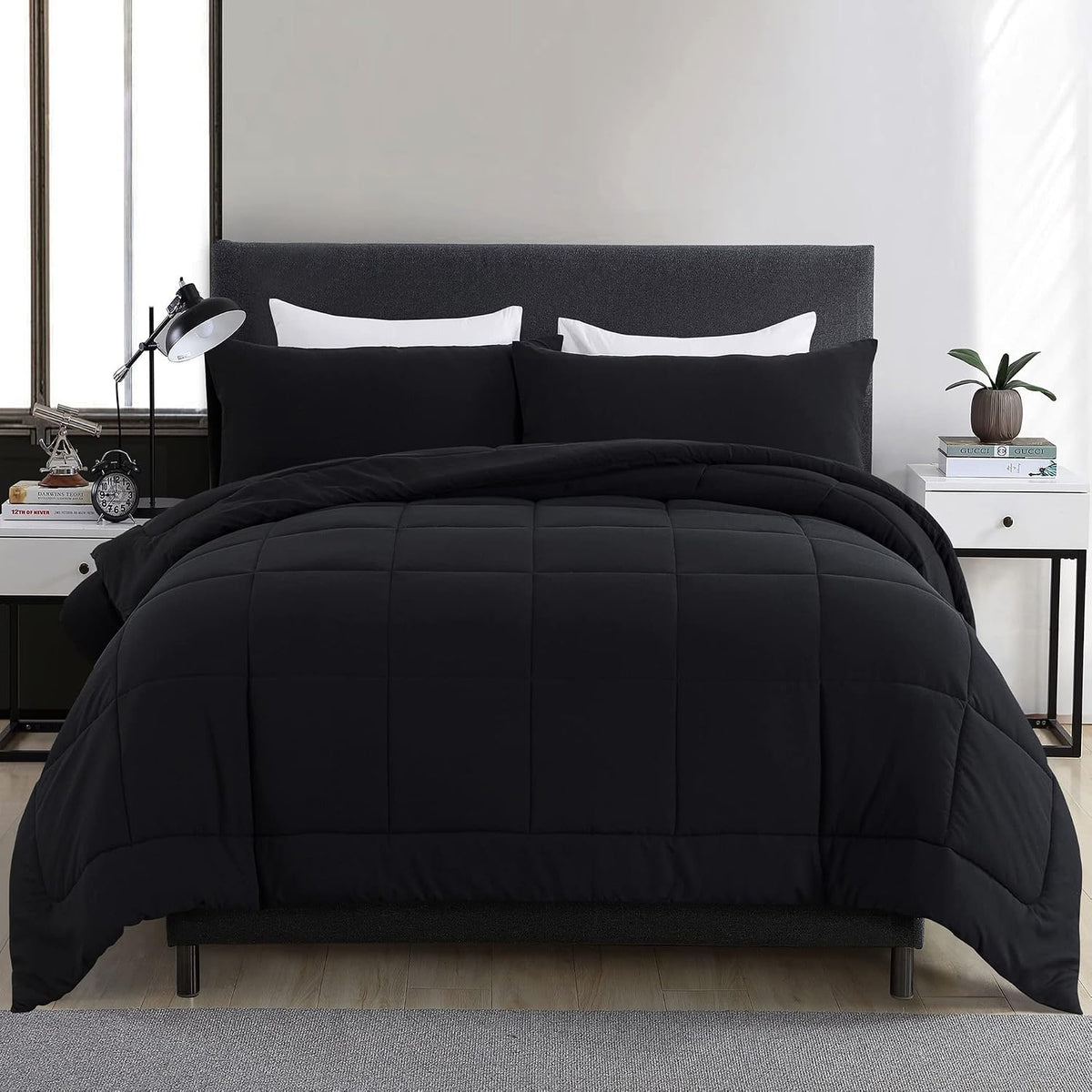 downcool king size comforter set -all season bedding shown in use