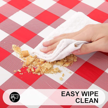 Smiry Rectangle Picnic Table Cloth, Elastic Waterproof Fitted Vinyl Tablecloths - Image 4