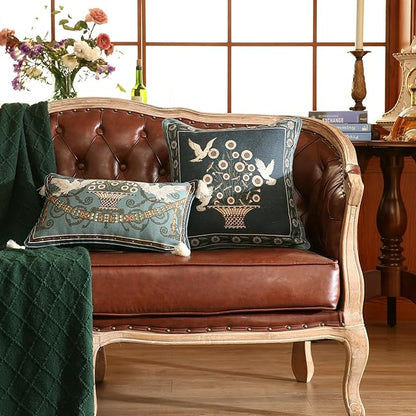 Green Throw Pillow Covers, French Farmhouse - Image 6