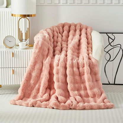 Faux Fur Throw Blanket for Couch Cozy Fuzzy Soft Plush Thick Fluffy Fleece - Image 6