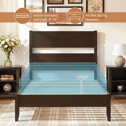 giantex twin size wooden bed frame with slatted on a desk or shelf