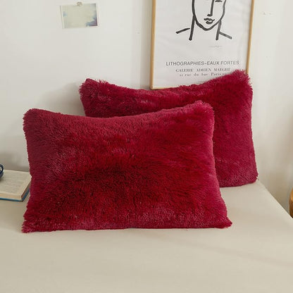 XeGe Faux Fur Fluffy Throw Pillowcases, Plush Shaggy Soft Furry Pillow Covers by XeGe