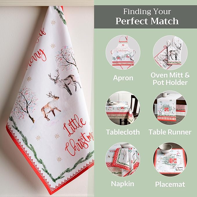 Maison d' Hermine Kitchen Towels Set of 3 100% Cotton 20" x 27.5" Reusable - Image 5