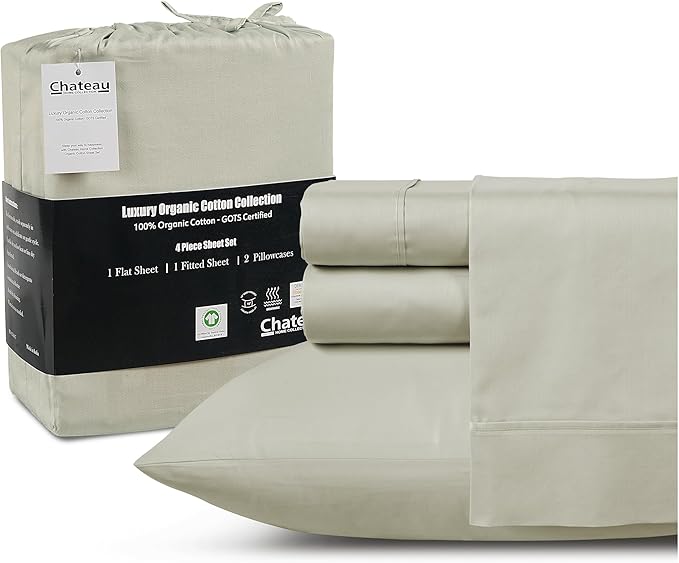 King Bed Sheets Deep Pocket King Sheet Set, 300 Thread Count Long Staple Fully - Image 2