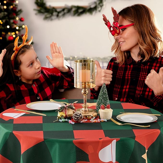 Christmas Tablecloth Round 60 Inch 1 Pack Waterproof, Machine Washable - Image 6
