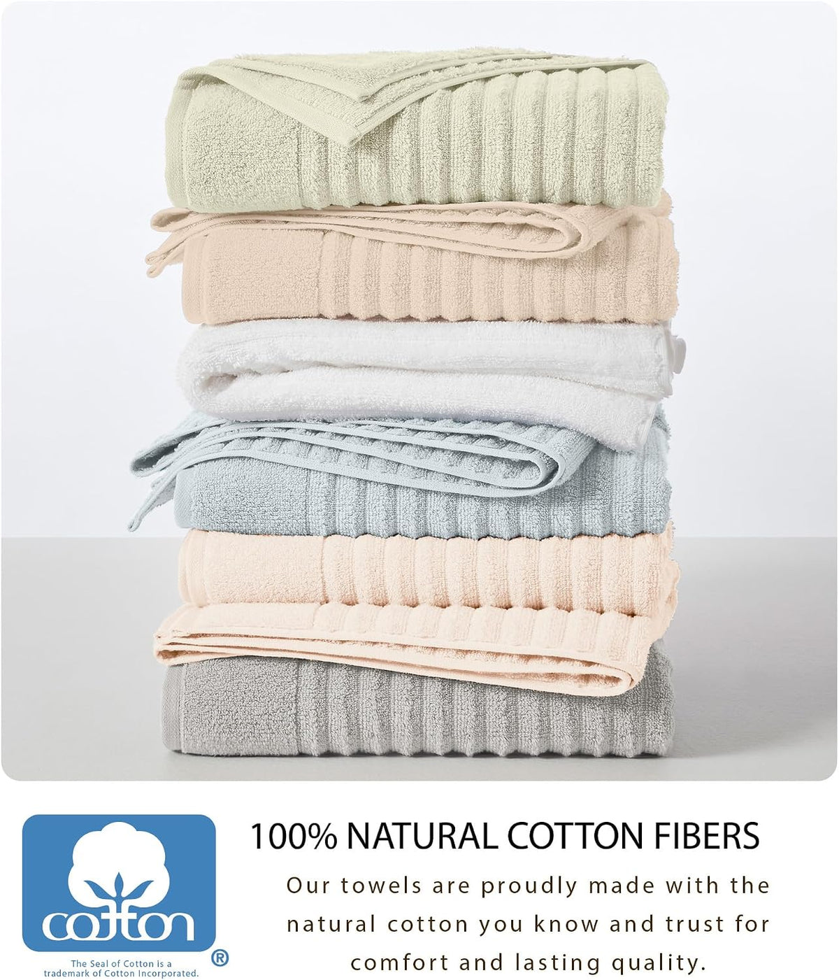 great bay home bath towel set - 100%, close-up detail