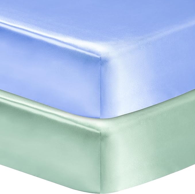 2 Pack Satin Soft Crib Sheet for Baby by GUNTAIL