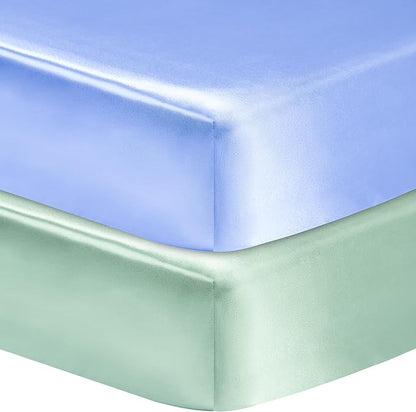 2 Pack Satin Soft Crib Sheet for Baby by GUNTAIL