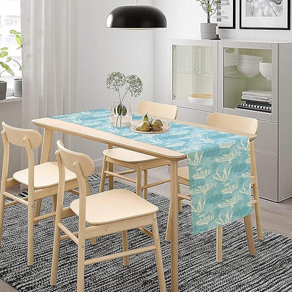 Ocean Seaweed Coral Table Runner Beach Blue Nautical Starfish Coral Table Runner - Image 8