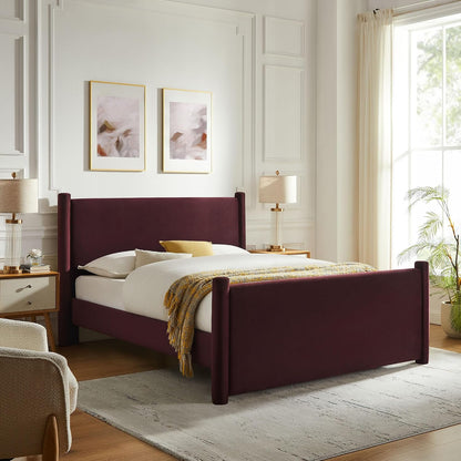 modway rael queen platform bed frame with upholstered, main product view