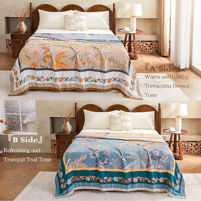 Boho Blanket, 100% Cotton Farmhouse Decorative Throw Blanket - Image 6