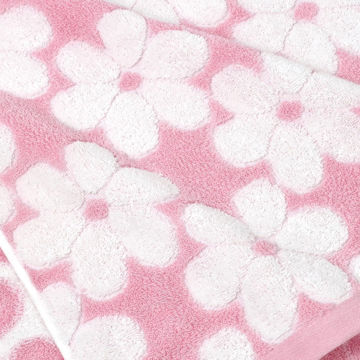 pink bath towels set of 2, super absorbent, close-up detail